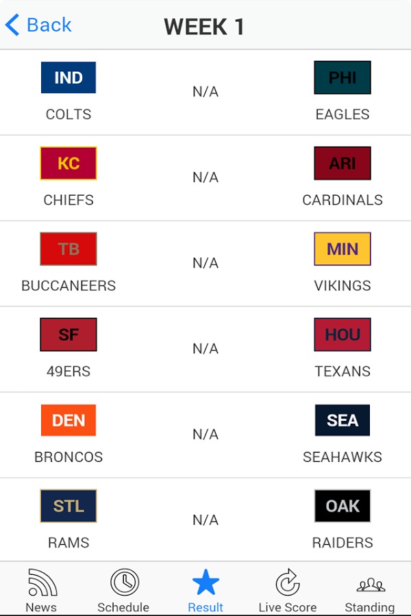 NFL 2014 Scores & Schedules截图4