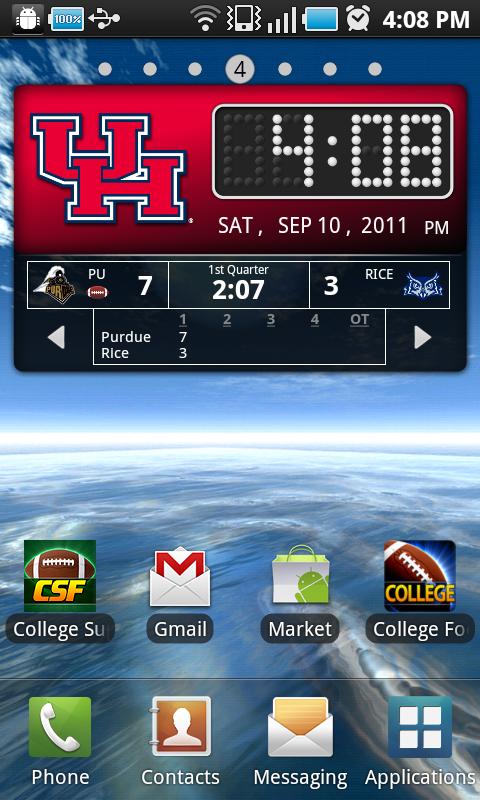 Houston Cougars Live Clock截图4