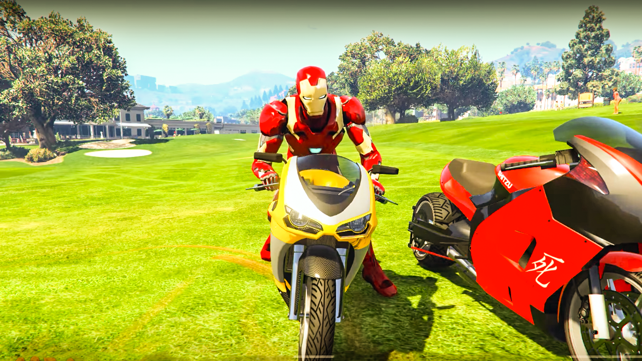 SuperHeroes Bike Crazy Stunt 3D: Stunt Racing Game截图2