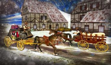 Horse Carriage Transport Cart Riding Simulator 3D截图3