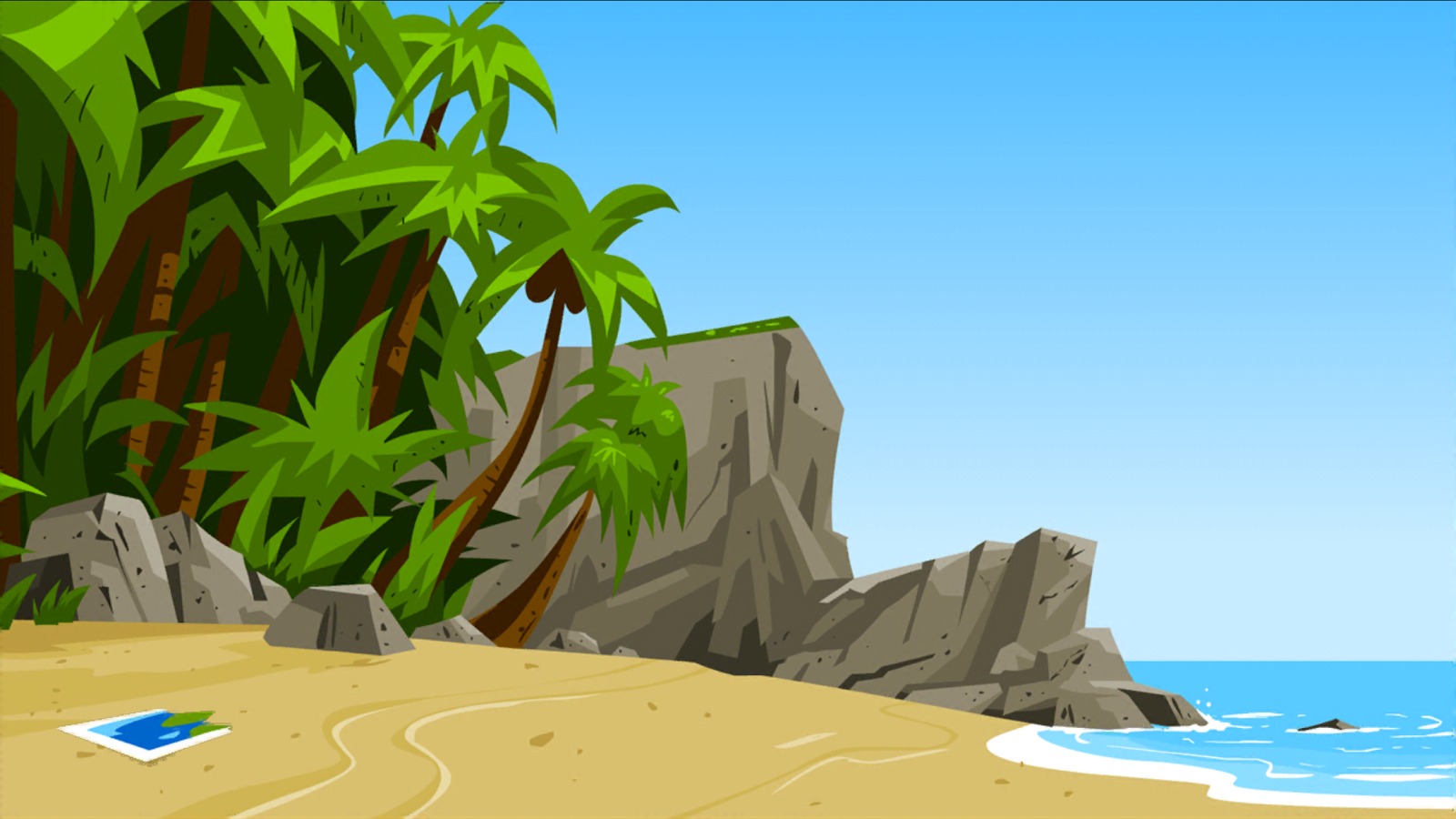 荒岛卡通背景图片