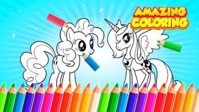 Coloring pony unicorn game截图3