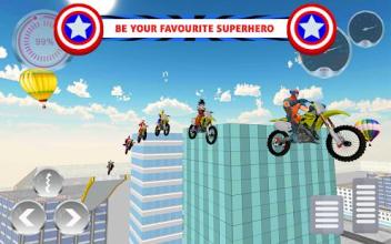 Superheroes Impossible Tracks Bike Racing Game截图1