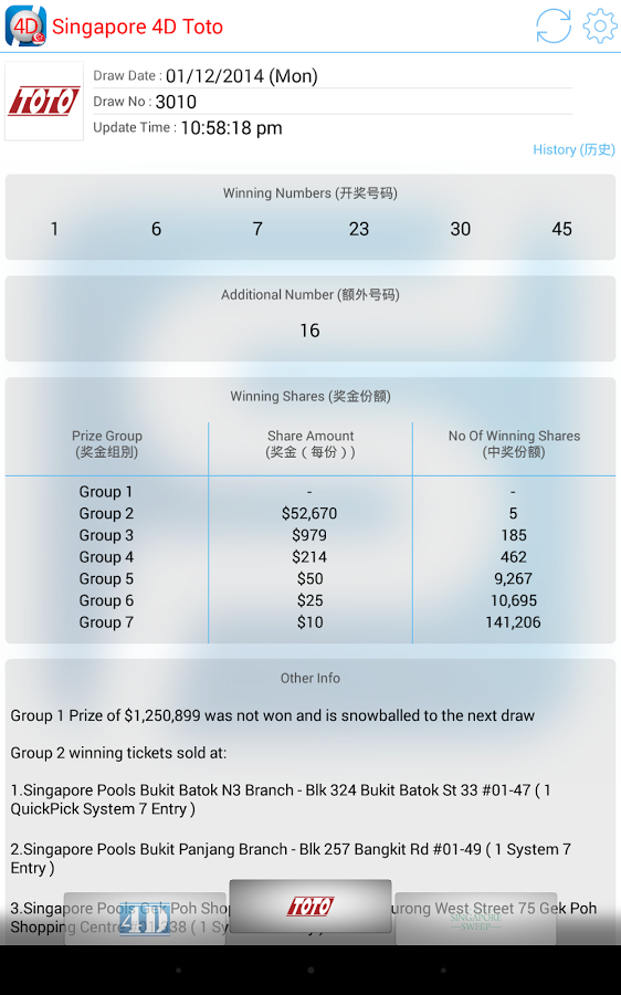 Singapore Pools Toto Results 4D - Singaporepools Latest 4d Results / 3 ...