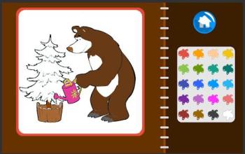 Coloring Book For Kids : Little Girl and Bear截图3