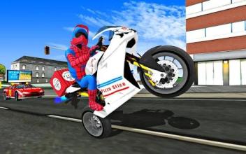 Super Hero Stunt Bike - Spider Hero Pizza Delivery截图5