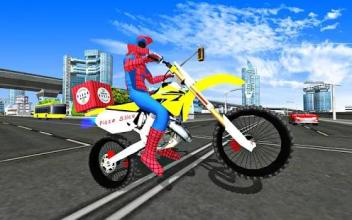 Super Hero Stunt Bike - Spider Hero Pizza Delivery截图2