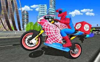 Super Hero Stunt Bike - Spider Hero Pizza Delivery截图1