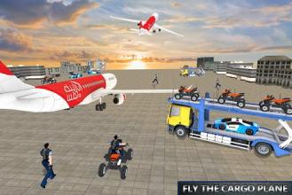 US Cargo Plane Transport Police Quad Bike Game截图3