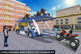 US Cargo Plane Transport Police Quad Bike Game截图1