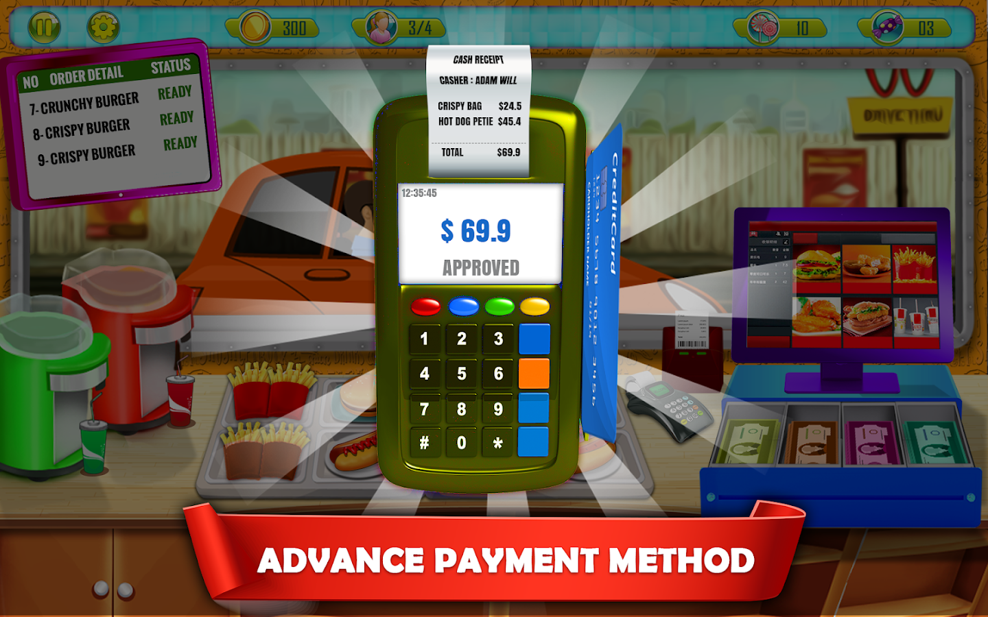 Fast Food Drive Thru Cash Register Game截图2