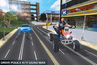 US Cargo Plane Transport Police Quad Bike Game截图5