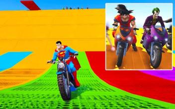 Superhero Downhill Tricky Bike Race Free截图3