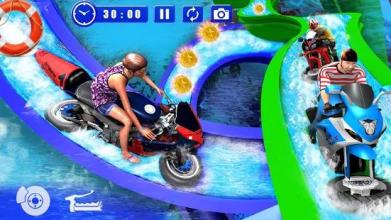 Bike Water Slide Tricky Stunts截图5