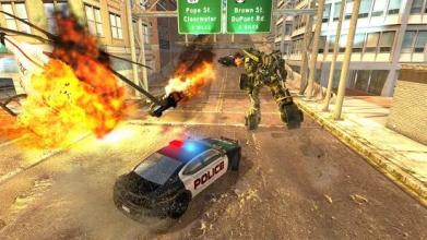 US Police Cop Car Robot Transformation Police Game截图3