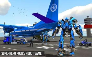 US Police Quad Bike ATV Robot Car Transporter Game截图3