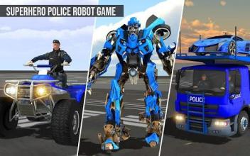 US Police Quad Bike ATV Robot Car Transporter Game截图2