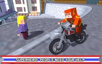 Blocky Superhero Moto Bike Sim截图2