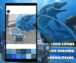 Pixel Color By Number: Jurassic Dinosaur Pixel Art截图5