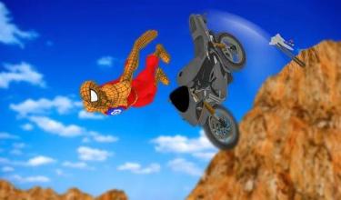 Superheroes Bike Crash Rider:Downhill Stunt Racing截图5