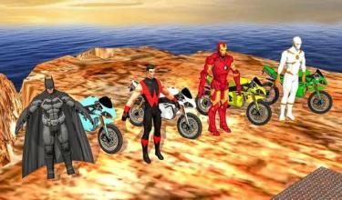 Superheroes Bike Crash Rider:Downhill Stunt Racing截图4