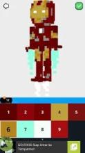 3D Superhero Lego Color by Number - Pixel art截图3