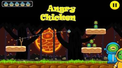 Angry Chicken Slingshot Throw Down hungry birds截图2