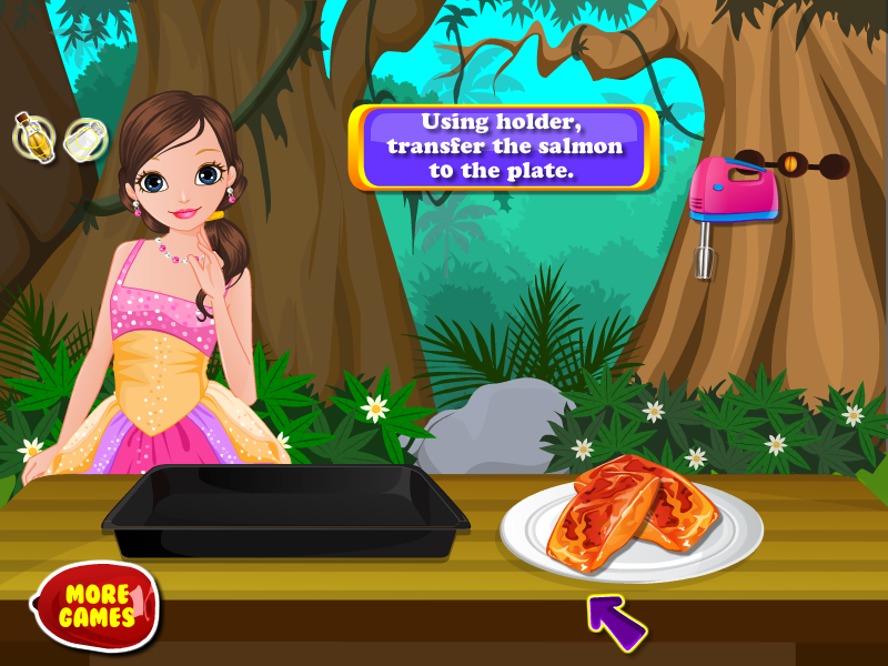 烹饪鲑鱼的女孩游戏截图8