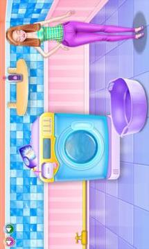 Washing clothes and ironing game截图