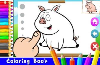 Draw pep and Paint Pig Cartoon Games截图1