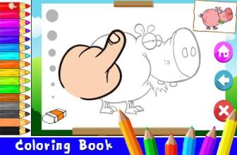 Draw pep and Paint Pig Cartoon Games截图3