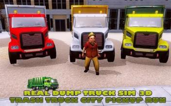 Real Dump Truck Sim 3D:Trash Truck City Pickup Run截图1