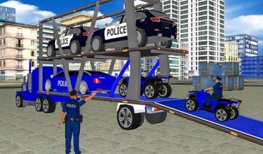 Police Limousine Car ATV Bike:Plane Transport Game截图4