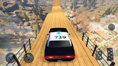 US Police Flying Car Mega Ramp Stunt Racing Games截图1