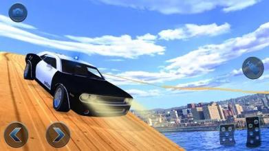 US Police Flying Car Mega Ramp Stunt Racing Games截图3