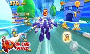 3D Car Whiz - Balapan Mobil Robot截图4