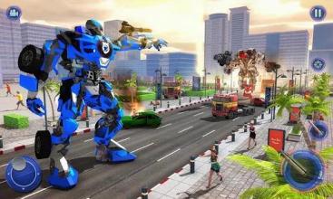 Transforming Cop Robot Car Bear Robot Animal Games截图4