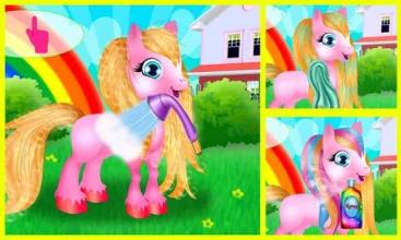 Rainbow Cute Pony Caring截图2