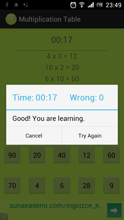 Çarpım Tablosu Alıştırma截图6