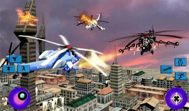 Police Helicopter Transformation Robot Air Battle截图3