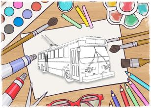 Bus Coloring Page截图3