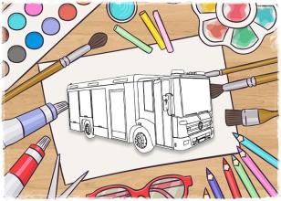 Bus Coloring Page截图1