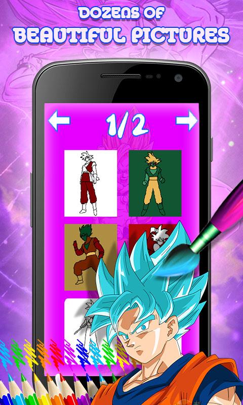 Kids Superhero Dragon Ball Goku coloring book截图2