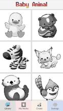 Baby Animal Pixel Art - Coloring by Number截图1