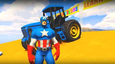 Real Tractor Driving Superheroes Farming Simulator截图5