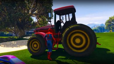 Real Tractor Driving Superheroes Farming Simulator截图2