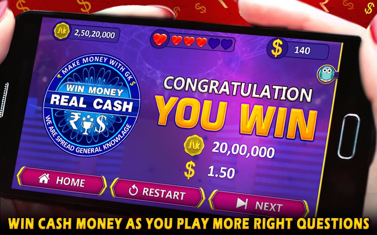 Win Money Real Cash - Play GK Quiz & Become Rich!截图4