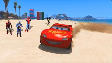 Mcqueen Cars Lightning: Hill Stunt Racing Games截图5