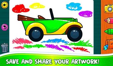 Cars Coloring Book Learn to Draw & Paint Kids Game截图1