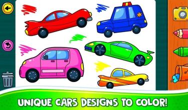 Cars Coloring Book Learn to Draw & Paint Kids Game截图3